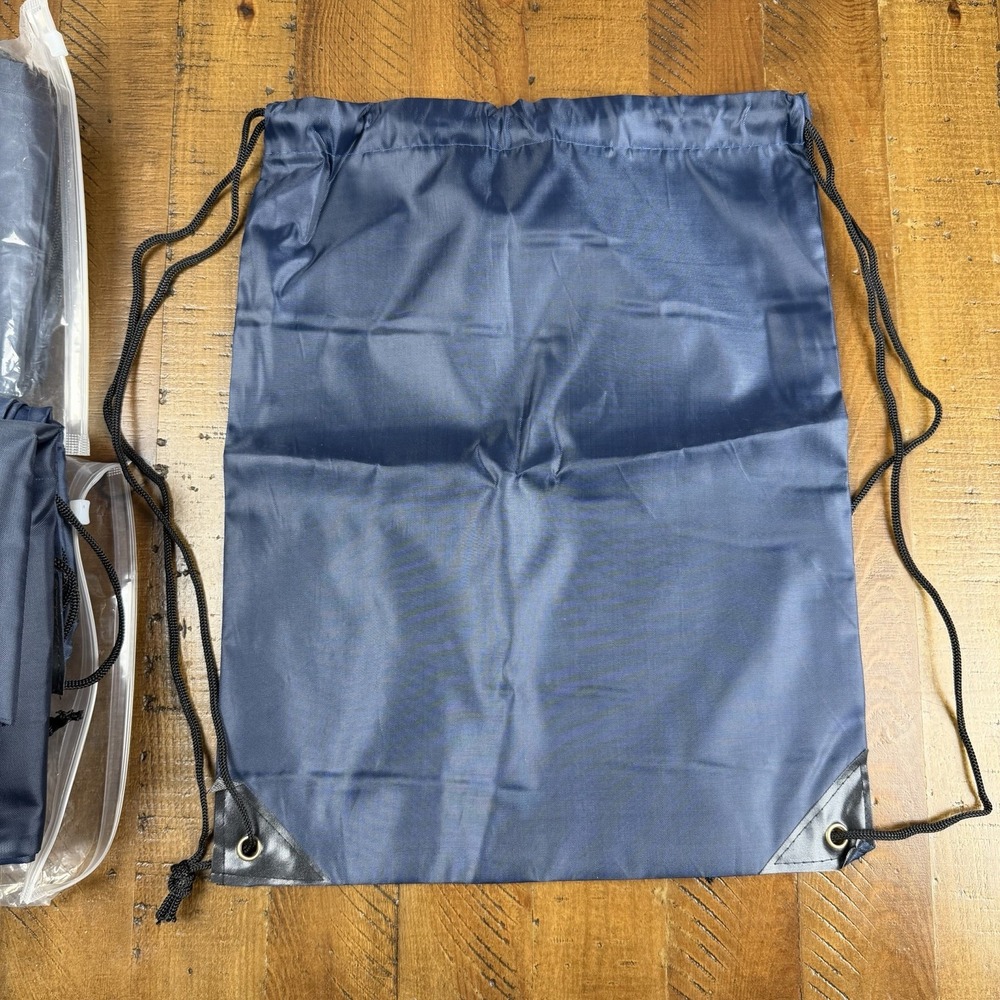 40 New Drawstring Backpack Sport Bags Bulk Navy Sack Cinch Draw String Bag